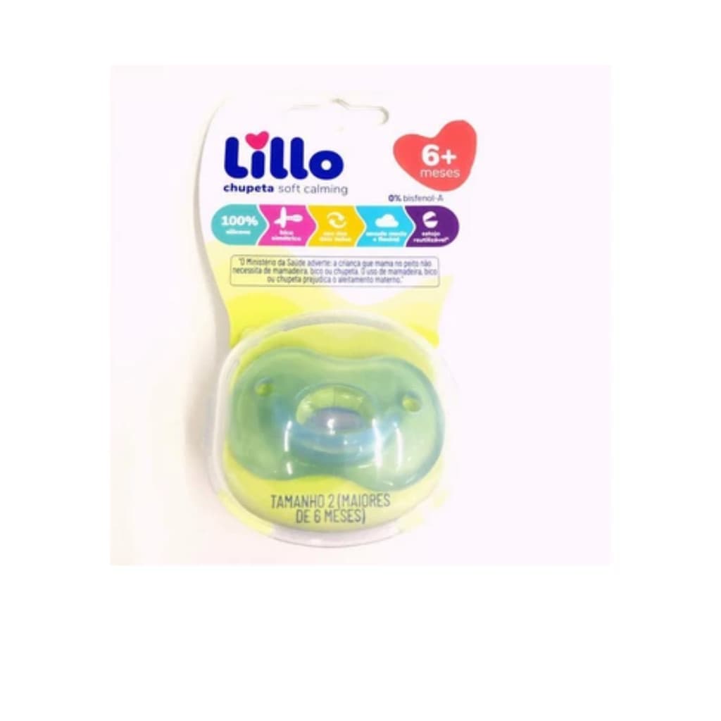 Chupeta Lillo Infantil Soft Calming 100% Silicone +6 Meses – Macia e Confortável