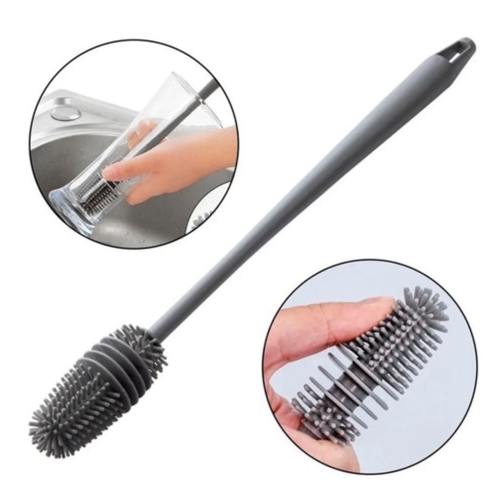 Kit 1/2/3 Escova De Lavar Garrafa Mamadeira Copos Multiuso De Silicone