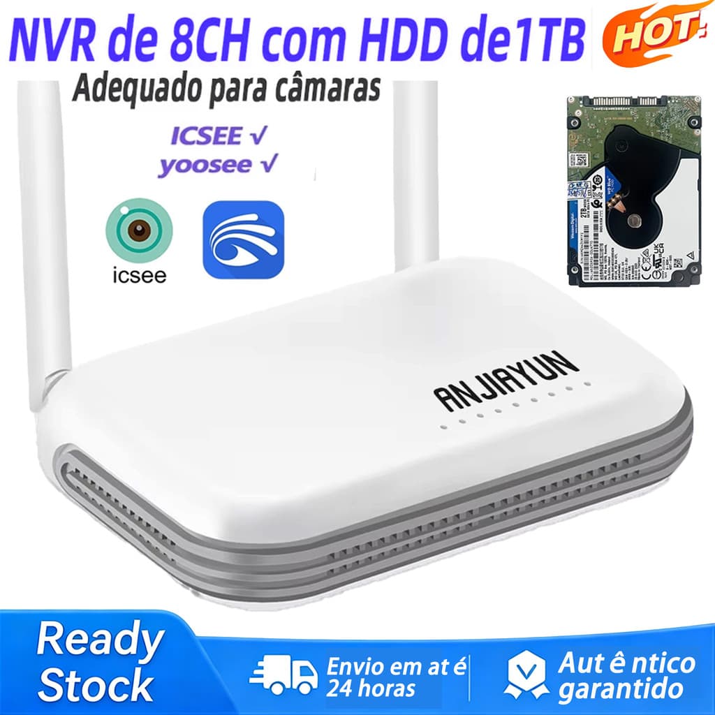 Mini WiFi NVR 8CH 3MP 4CH 5MP H . 265 Onvif Gravador De Vídeo Em Rede Sem Fio Detecção Facial Email Alart XMEYE/iCSee Ap