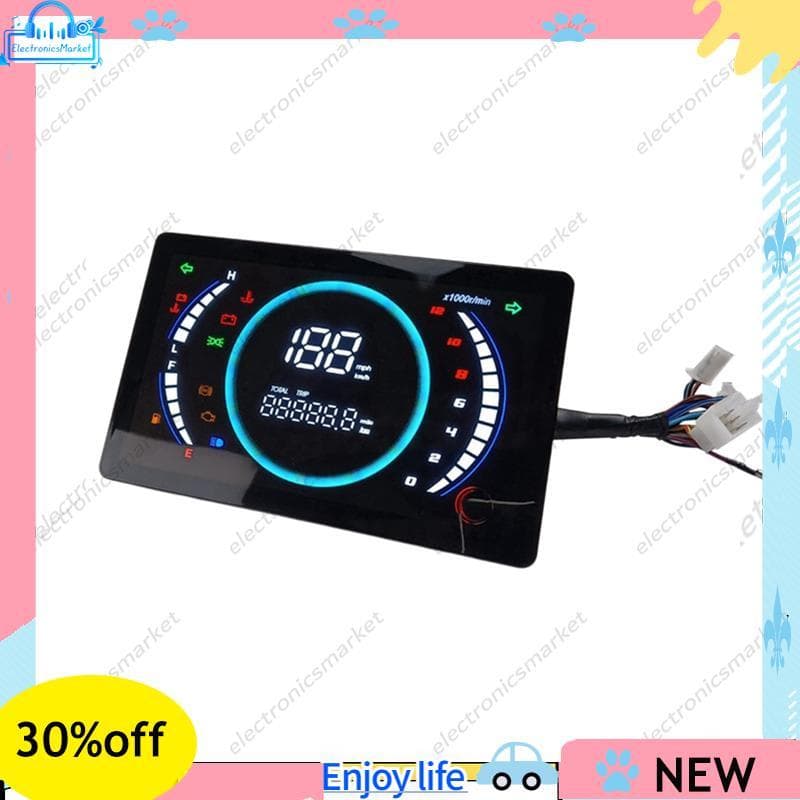 12V Universal Ajustável LED Digital Motocicleta Velocímetro RPM Painel Com Engrenagem De Temperatura 199km/H