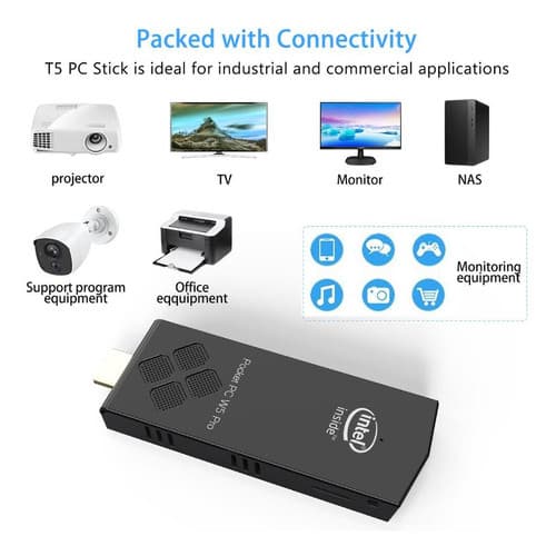 Mini Pc Intel Pocket Z8350 64gb 4gb Ram 4k Preto 127/220v
