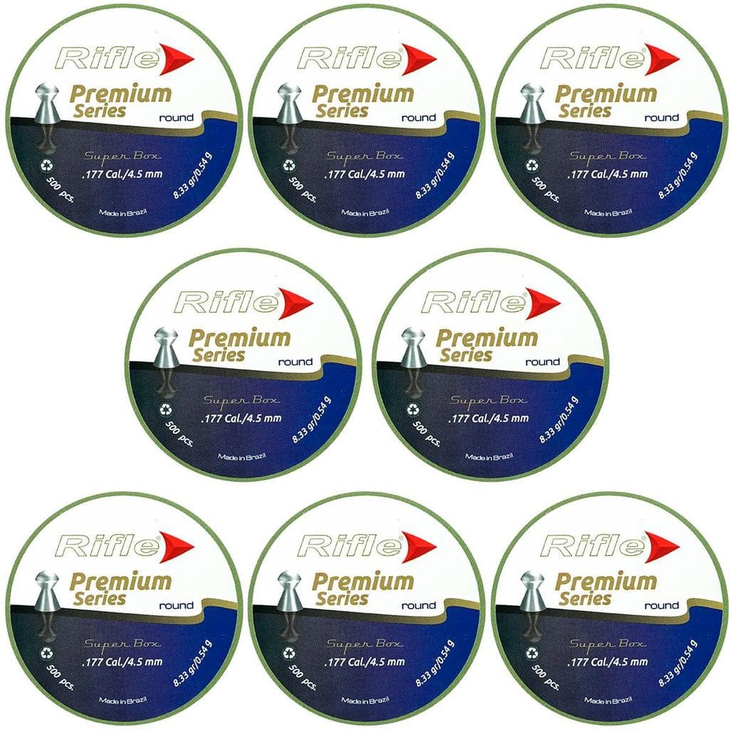 8x Chumbinho 4.5mm Rifle 500un Round Premium Series 8.33gr
