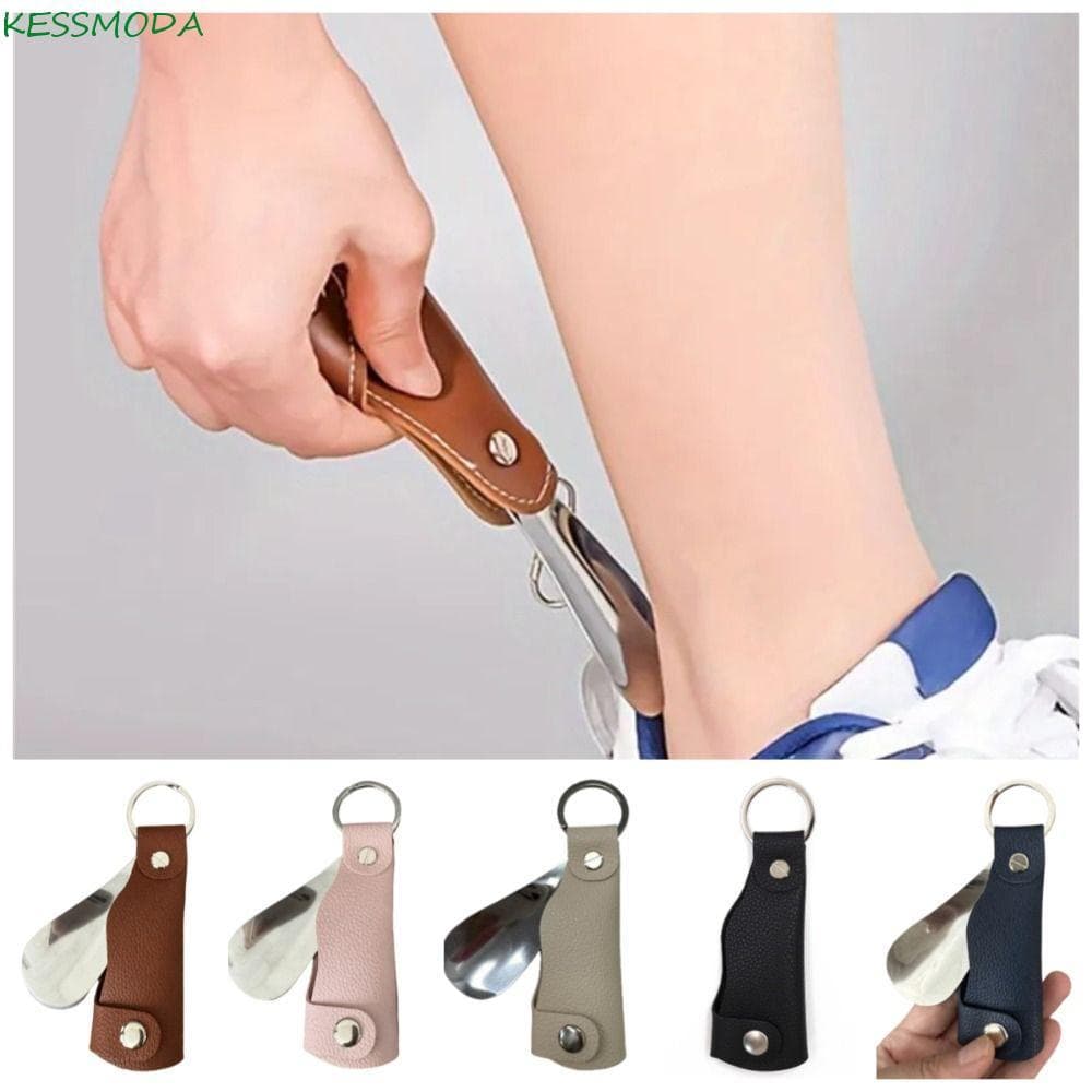 Chaveiro De Calçadeira Kesselmanmoda , Mini Levantador De Sapato Fácil De Segurar , Alça Curta , Buzina De Aço Inoxidáve