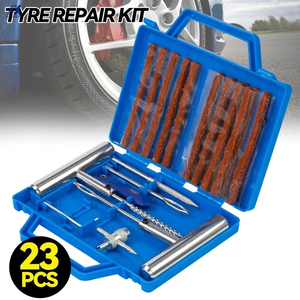 23X Kit De Reparo De Pneus De Emergência DIY Conjunto De Ferramentas De Punção De Pneu Plano Resistente Tiras De Borrach
