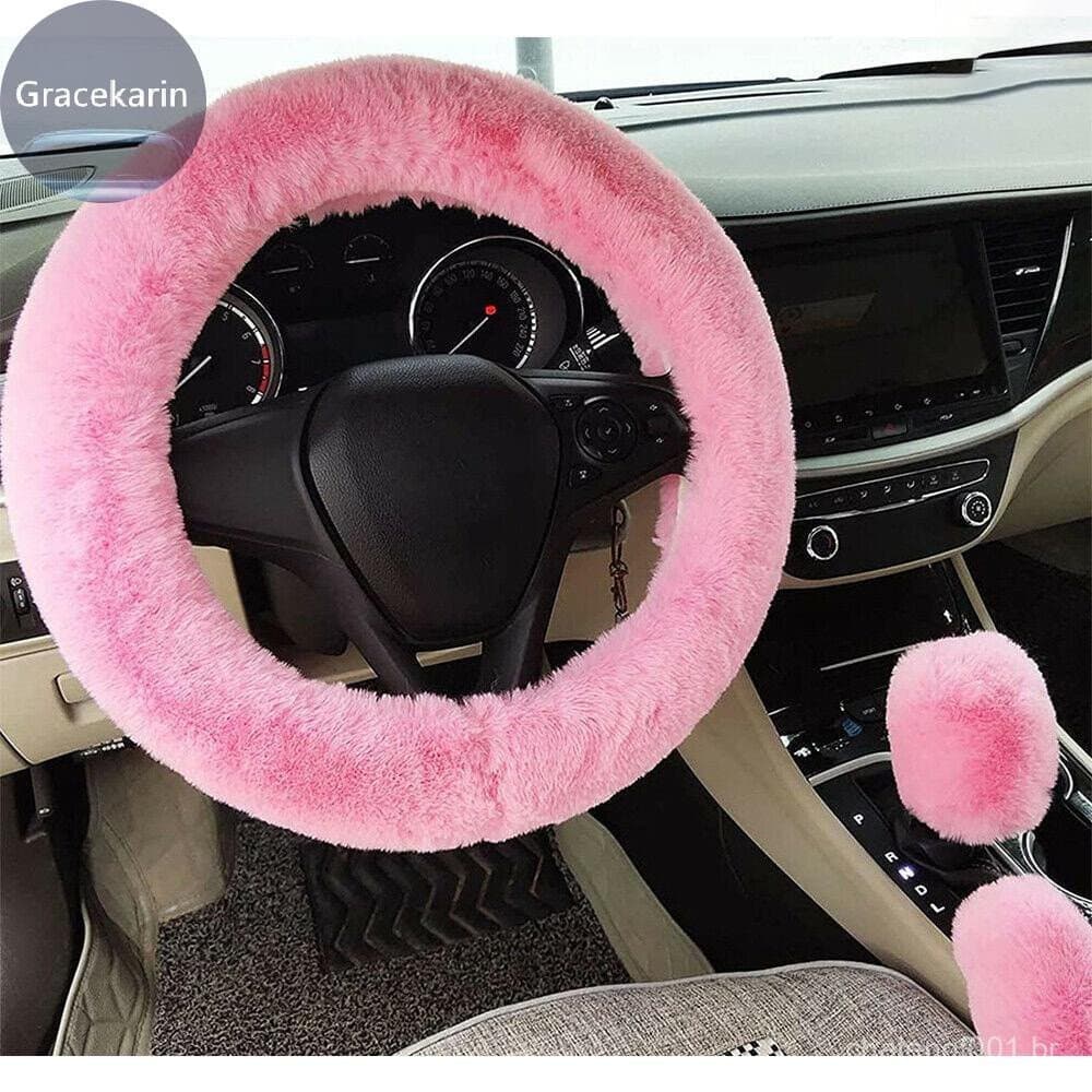 Pele Fofa Grossa Volante De Carro Capa De Pelúcia Conforto Lã Inverno Novo