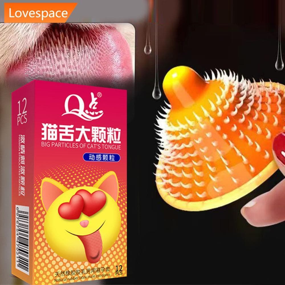 LS-STORE 10/12PCS Preservativos De Pontos Grandes Para Homens Retardam Látex Natural K2Y9