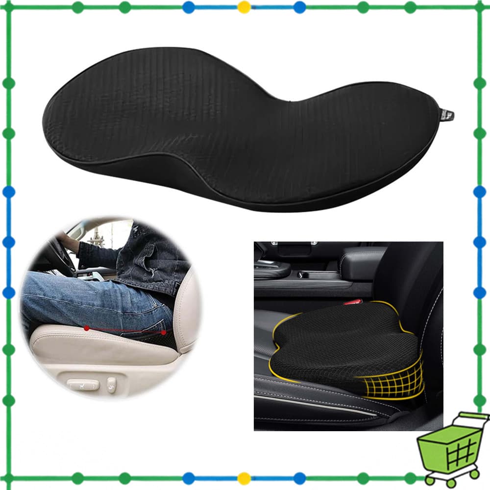 Almofada de assento de carro 2 em 1, almofada de espuma viscoelástica Four Seasons, aumento e suporte para quadril