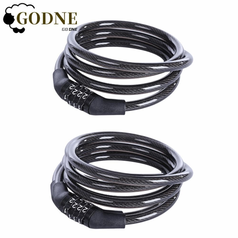 GODNESSFO 2 Peças De Trava De Bicicleta , Fácil De Usar , Cabo Sem Chave Aço Portátil De Dígito Pré-Conjunto