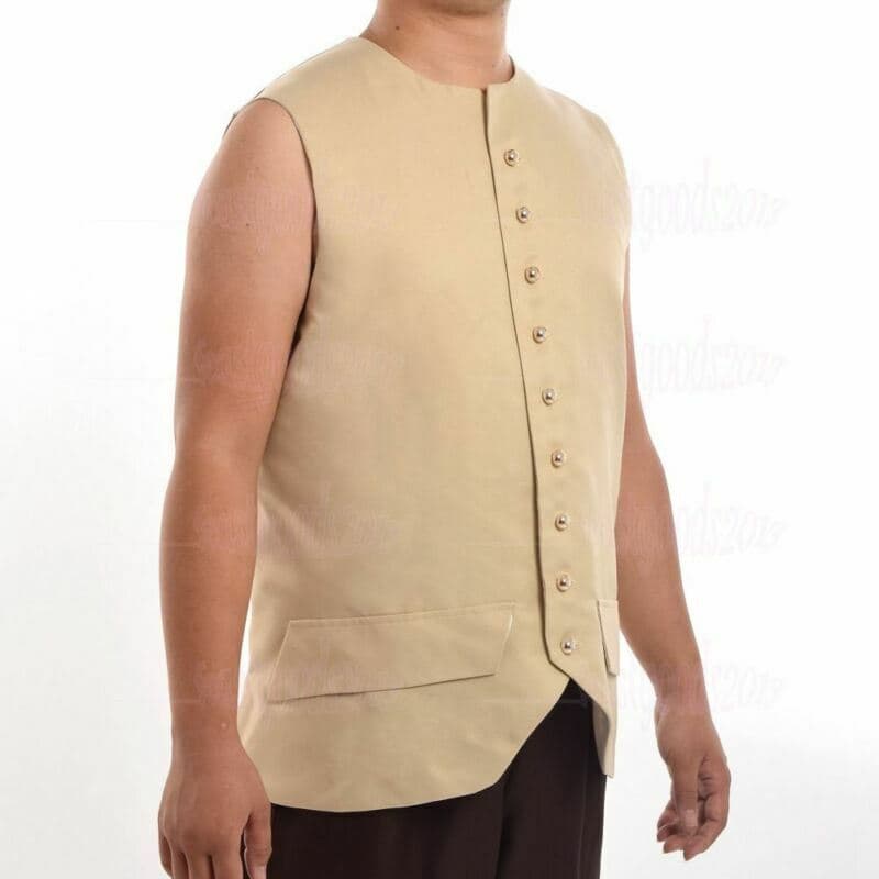 Colete Masculino Medieval Vitoriano Colonial Steampunk Gótico Com Botão Frontal Fantasia