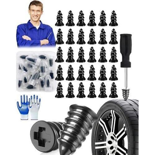 Kit de Reparo de Pneus com Pregos de Borracha, Kit de Reparo de Pneus Tipo Parafuso, Tampões de Borracha Autoadesivos, T
