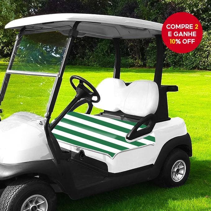 Capa De Assento Para Carrinho De Golfe Verde Clássico Com Perfurações Tropicais Se Encaixa EZGO Yamaha