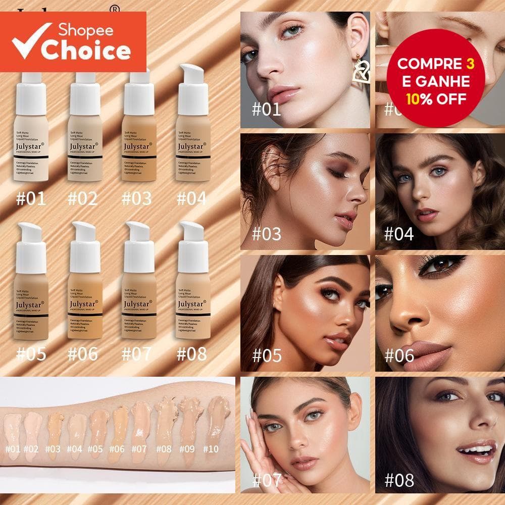 Base de Controle de Óleo Não-Desligamento Longa Duração Fundido Líquido Creme Corretivo