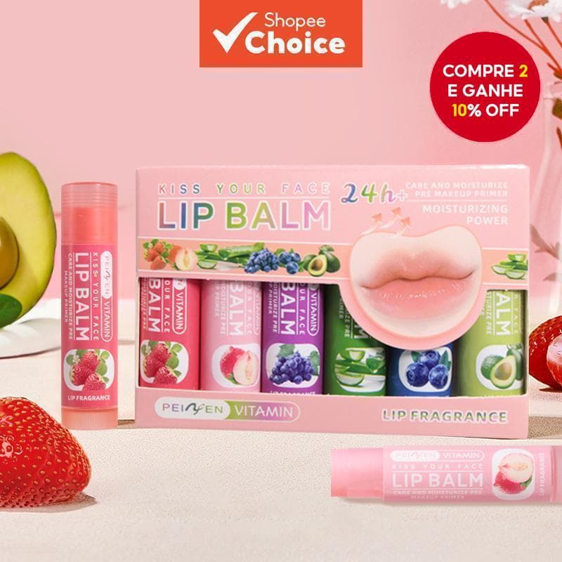 Penifen Hidratante Labial Anti-Rachaduras com Pacote Combinado de Seis Bálsamos Glossy