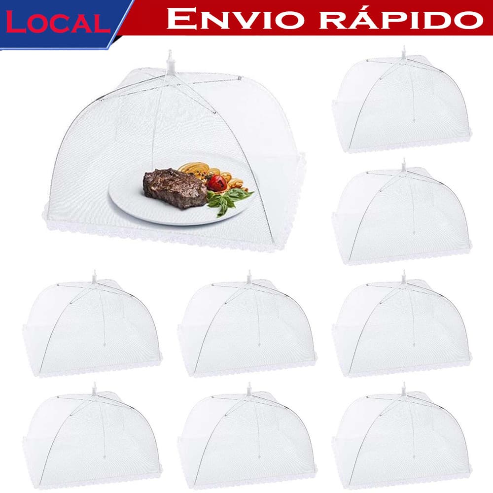 8 peças Tela Mosquiteiro Protetor  para Alimentos, Grande Anti Mosca E Insetos Protegem,Armazenável,Removível e lavável