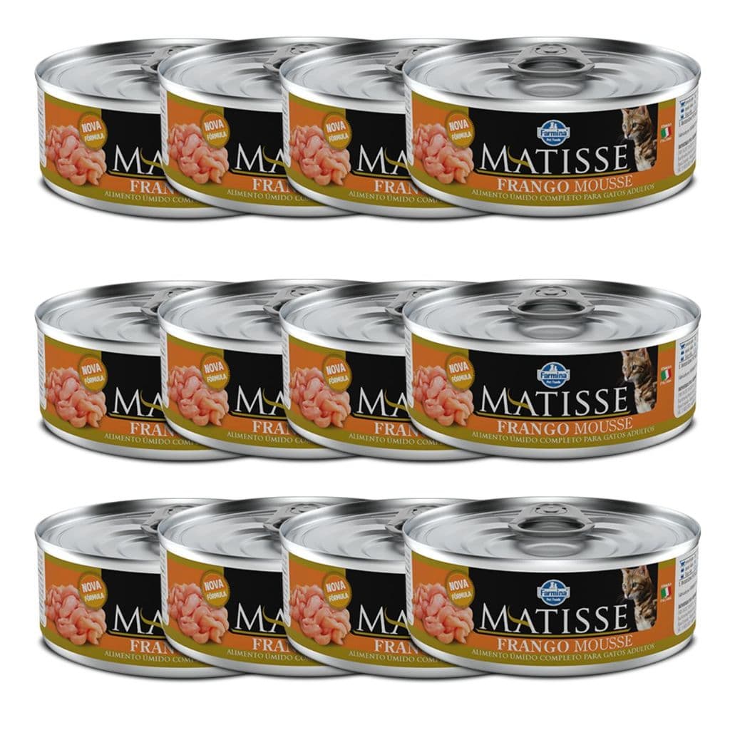 Kit 12x Matisse Cat Wet Mousse Frango 85g