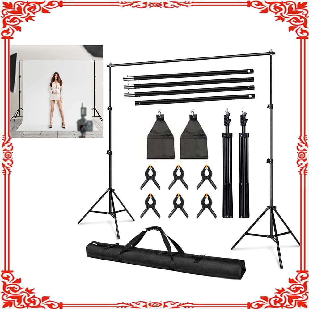 Conjunto de suportes para fundo fotográfico, dimensões do suporte: 2 m x 3 m