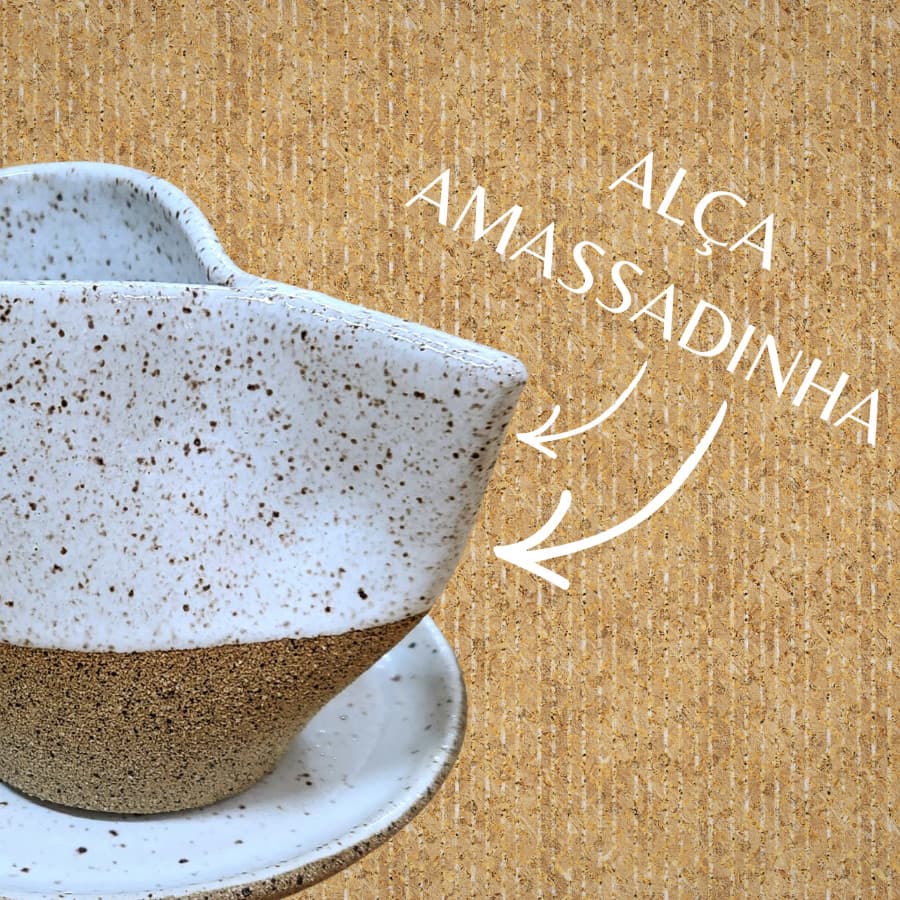 XÍCARA ORGÂNICA ANDORINHA 110ML FEITA A MÃO EM CERÂMICA CAFÉ CHÁ LOUÇA EXPRESSO LOUÇA COFFEE / CASAL