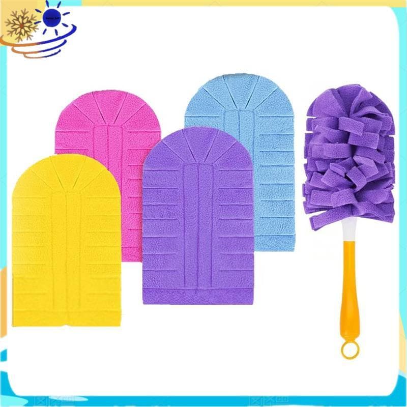 Duster Plus Handle Reutilizável Lavável Espanador Portátil De Dupla Face Para Limpeza De Ventiladores De Teto , Ar Condi