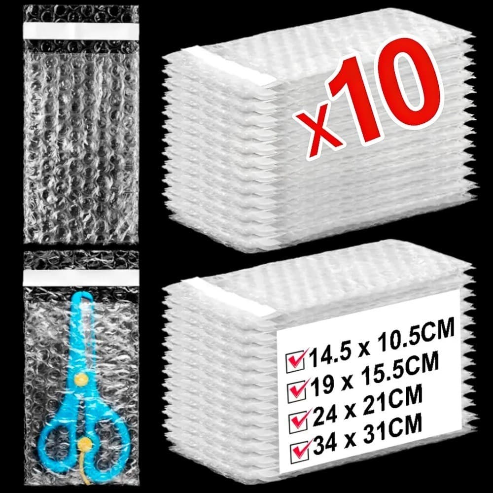 10 Pçs Auto-Vedação À Prova De Choque Saco De Envio Dwaterproof Água Transparente Bolha Mailers Multiuso Espuma Armazena
