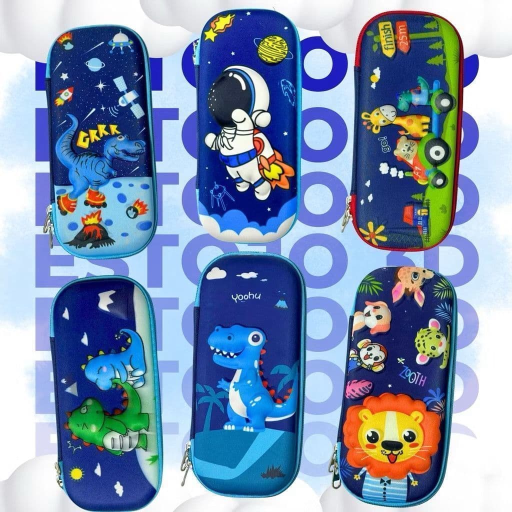 Estojo de lápis 3D para crianças, estojo de lápis unissex, material escolar para o início das aulas