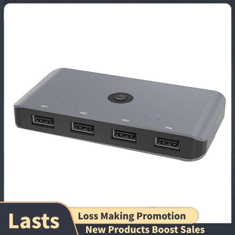 USB 2.0 4 Em 4 Saídas KVM Switch Compartilhado Controlador Adaptador Divisor Switcher Para PC Portátil Teclado Mouse Mon