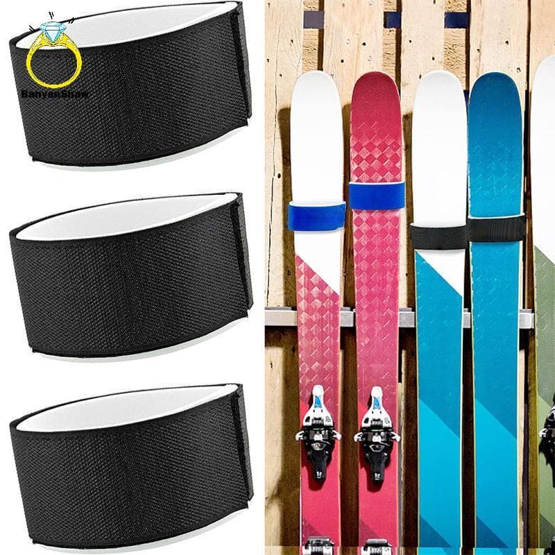 [BANY] 4 Peças De Tiras De Esqui – Cintos De Fixação De Nylon Para Snowboard E Trenó | Acessórios Exteriores Portáteis D
