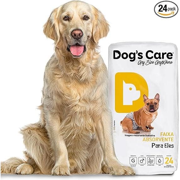 Fralda Higiênica Ajustável Antialérgica Descartável para Cachorro Macho Dog´s Care Tamanho: G 24 Un