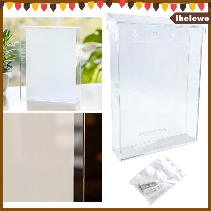 [Ihelewo] Suporte Para Folhetos Ao Ar Livre Montagem Na Parede Dispensador De Literatura Acrílica Armazenamento De Docum