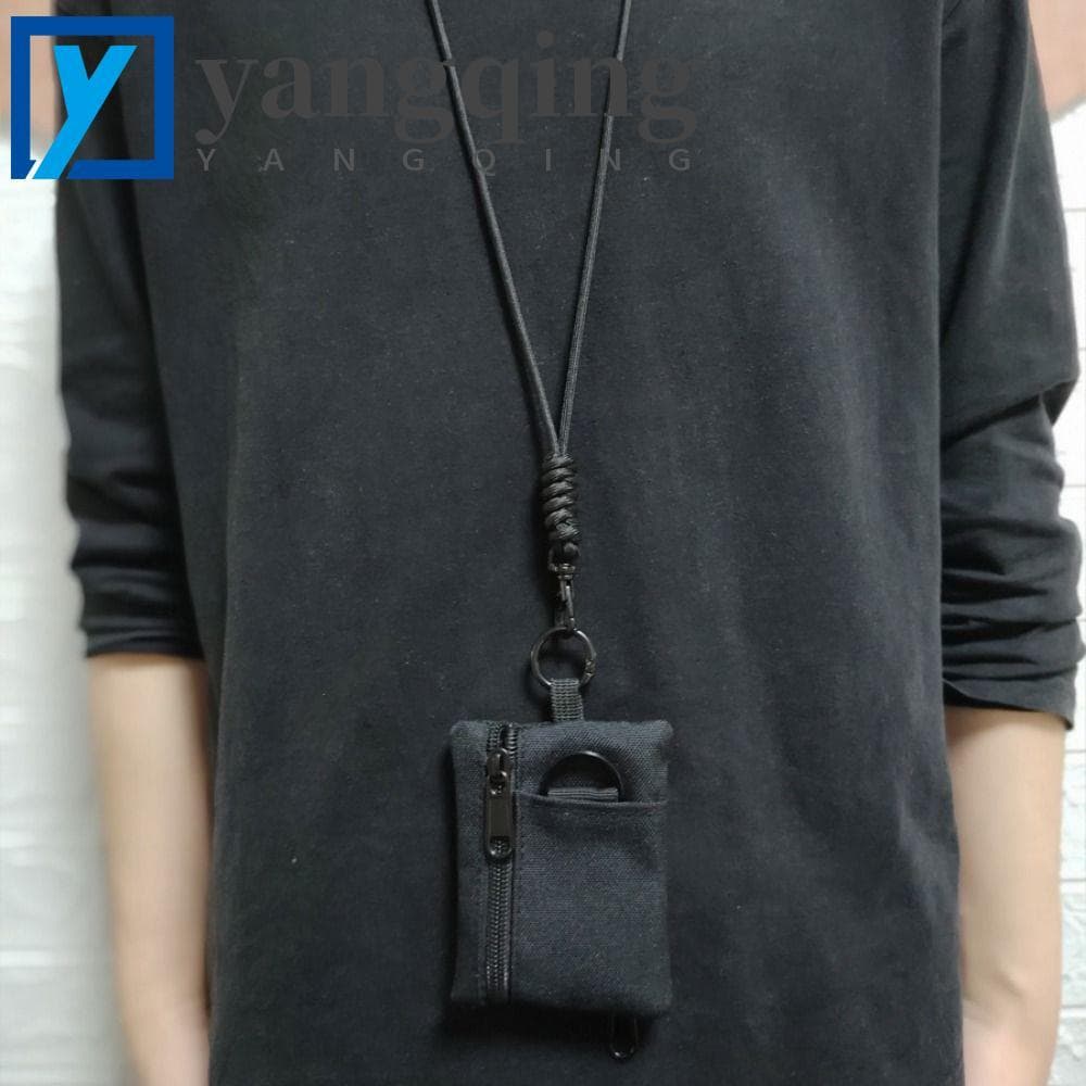 Mini Carteira De Tecido Oxford YANGQING , Bolsa De Moedas Quadrada De Nylon Pendurada No Pescoço , Casual Com Cordão Por