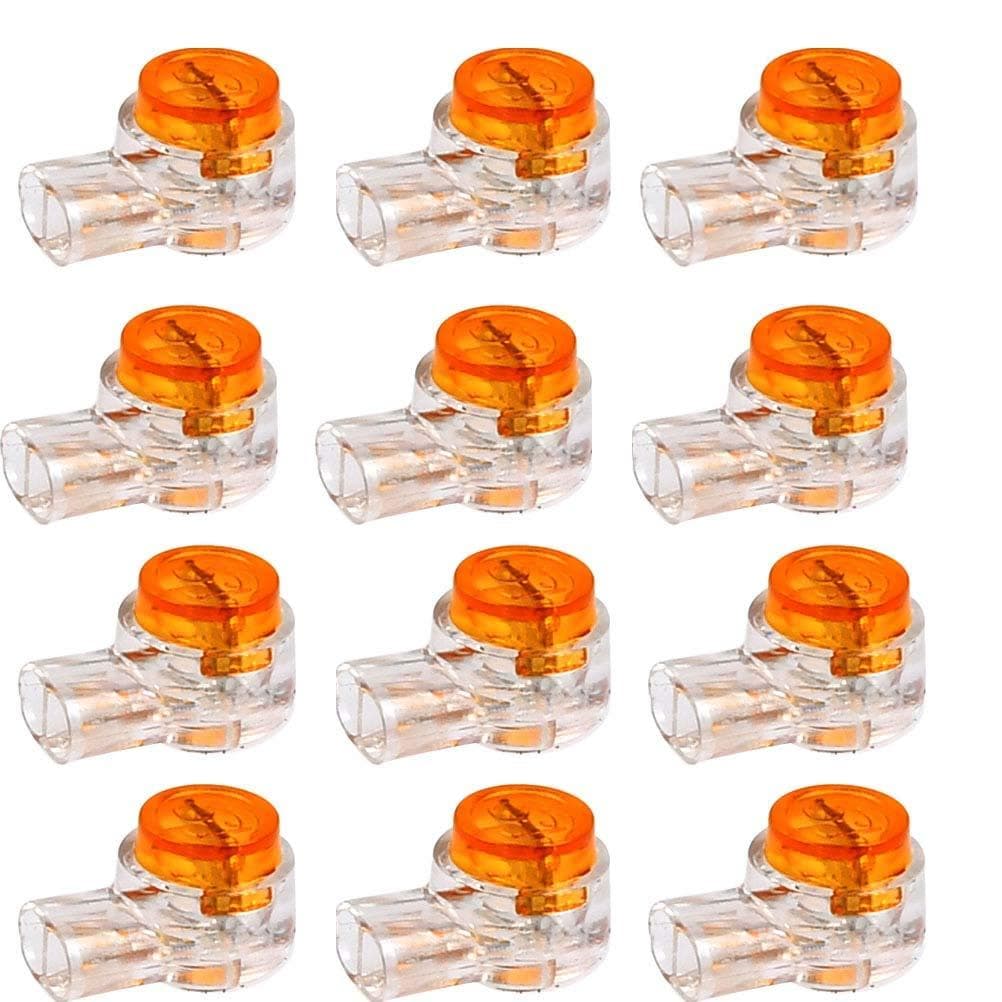 200 Peças Conectores de Fio Telefônico Impermeáveis com Gel Laranja Transparente, Conectores de Emenda UY, Terminais de 