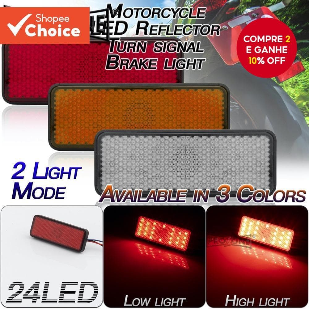 12V 24LED Luz De Parada De Freio Traseiro De Motocicleta Lâmpada De Sinal Refletor Retangular Vermelho Para Caminhão ATV