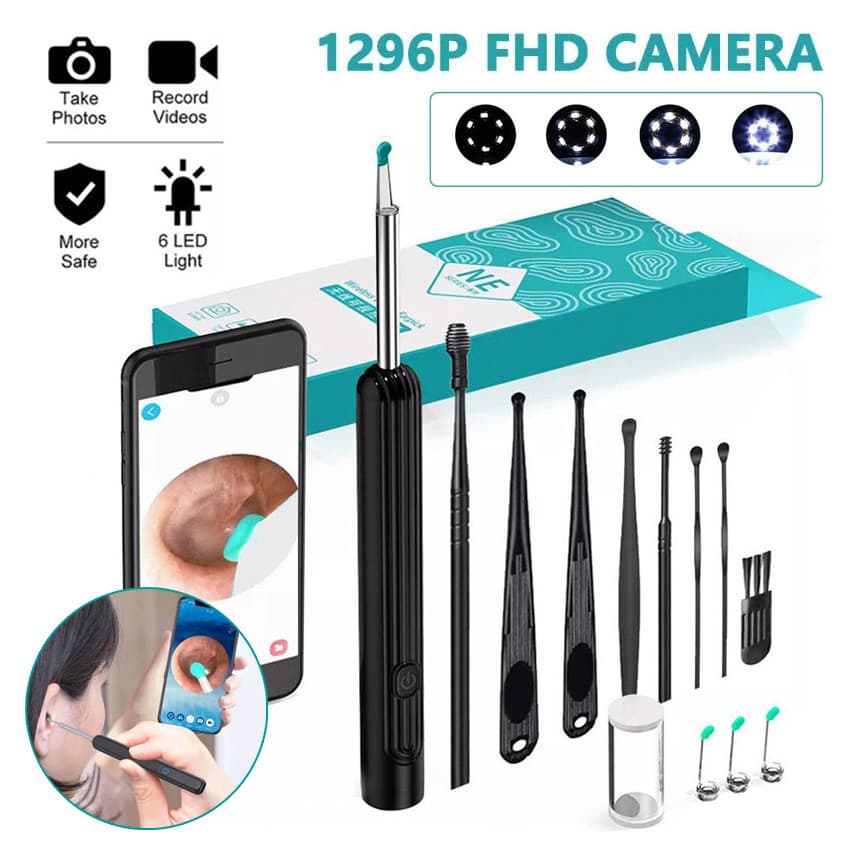 Limpador De Ouvido Com Câmera Visual Inteligente Sem Fio NP20 Otoscópio Para Remoção De Cera Com Endoscópio De Câmera