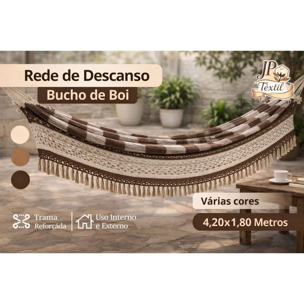 Rede de Dormir Bucho de Boi Casal King Reforçada | Suporta Até 300kg | Conforto e Envio Rápido