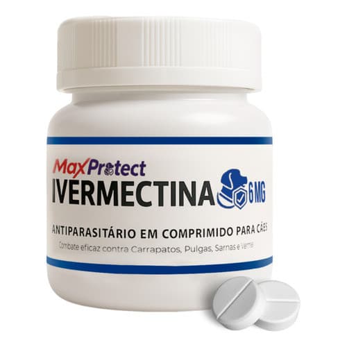 Remédio Ivermectina Para Cães de 15kg a 30kg Combate Carrapatos Pulgas Sarnas Vermes 20 Comprimidos