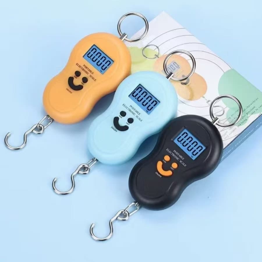 Balança Portátil Digital Mão Bolsa Mala Peixe Até 50kg Cozinha Pescaria Bagagem