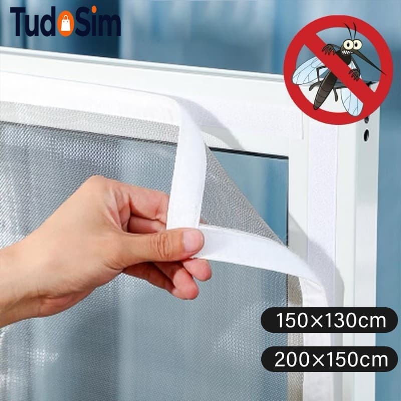 200x150cm Tela Mosquiteiro Para Janela Com Velcro Autocolante Ajustável Removível Anti Insetos Dengue Mosquito