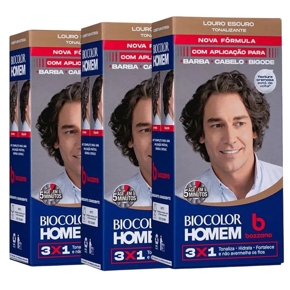 Kit Tonalizante Biocolor Homem Louro Escuro - 3 Unidades