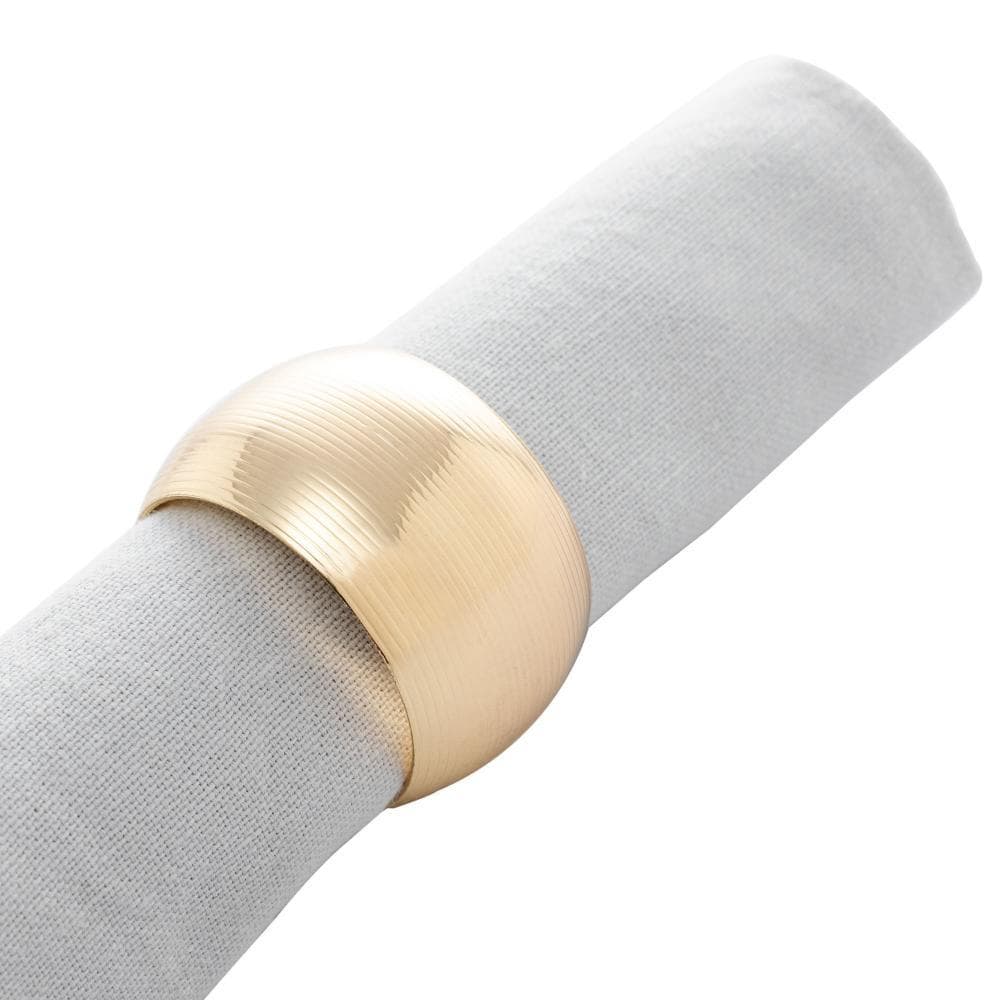 4 Anéis para Guardanapo Lyor Circle de Aço Dourado