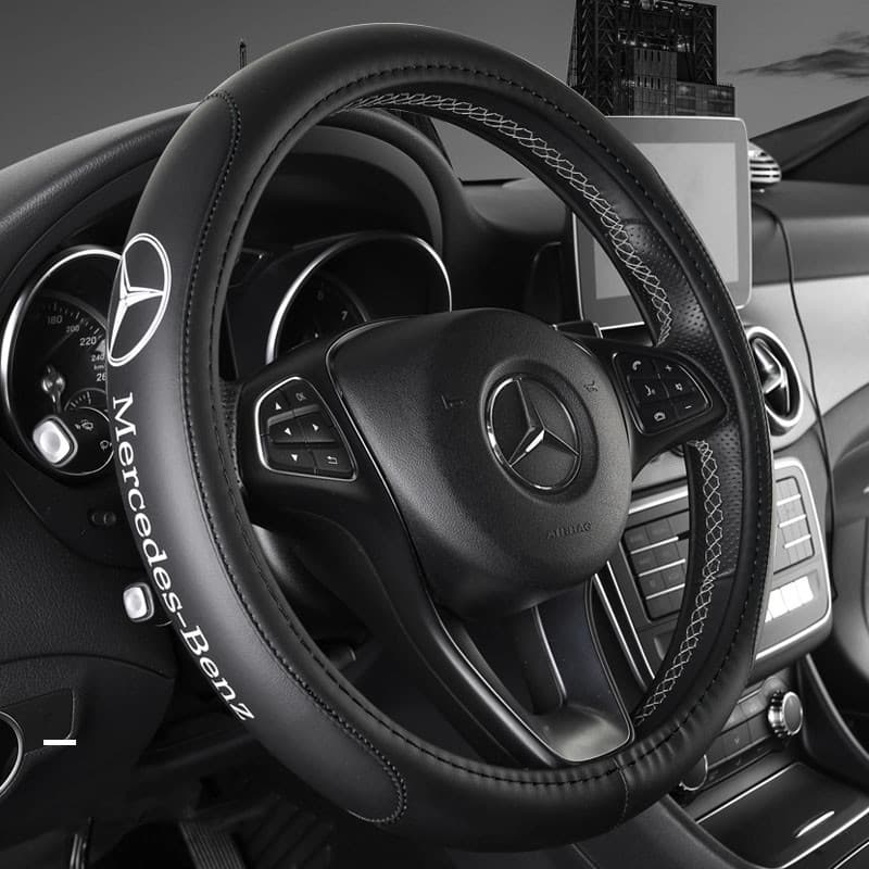 Capa para Volante de Carro Adequada para Volantes de 38CM, Capas de Volante em Couro Antiderrapantes, Acessórios Interno