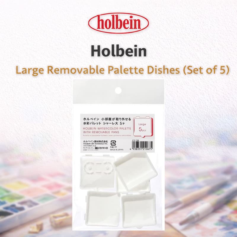 Panelas De Reposição Para Paleta De Aquarela Holbein Grandes 5 Unidades