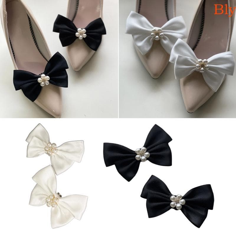 Bly Bowknot Sapatos Clipe Removível Sapato Fivela Jóias Decorativo Para Noiva Festa Casamento