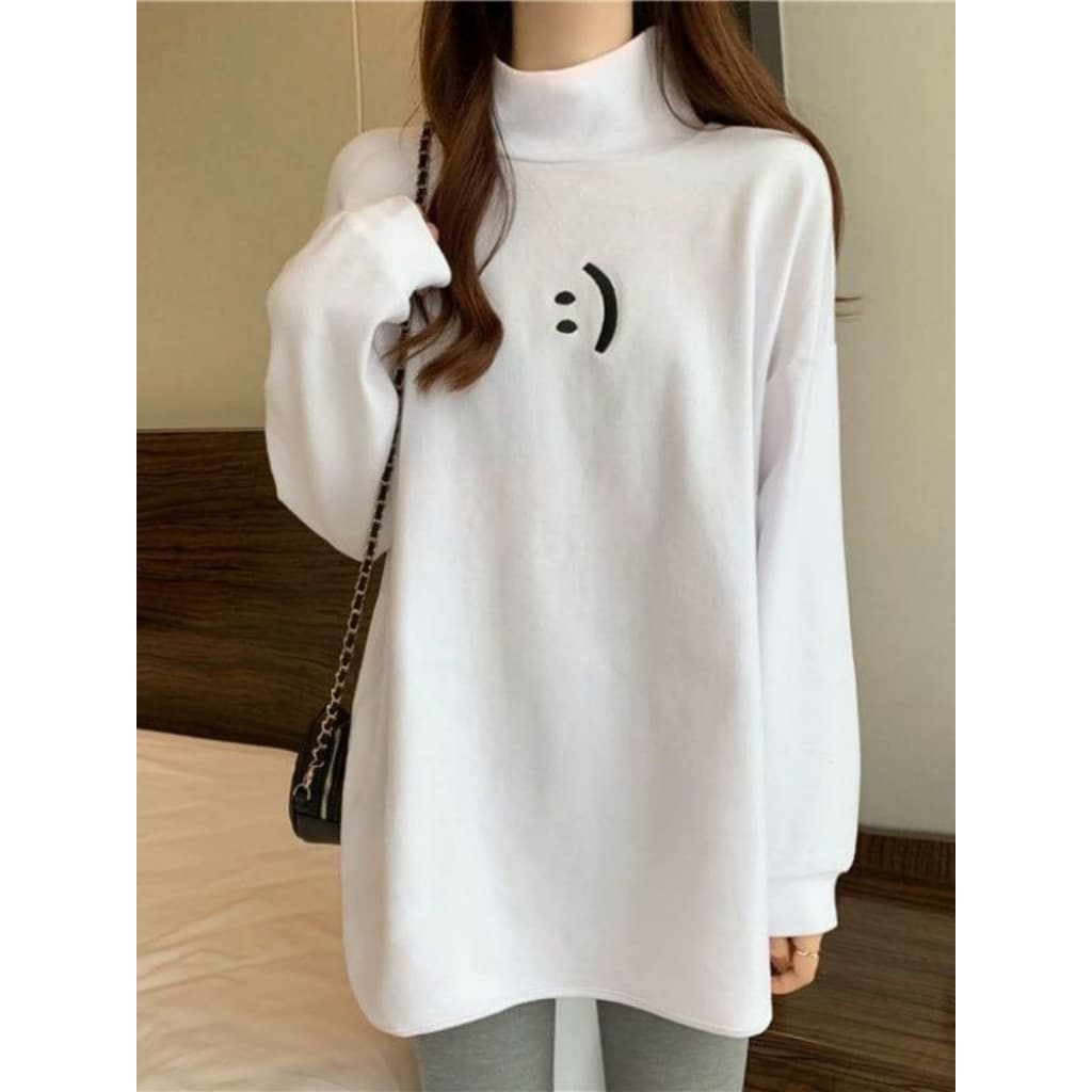 Maternidade roupas de outono confortável alemão veludo quente gordura mm Plus Size feminino meia gola alta manga comprid