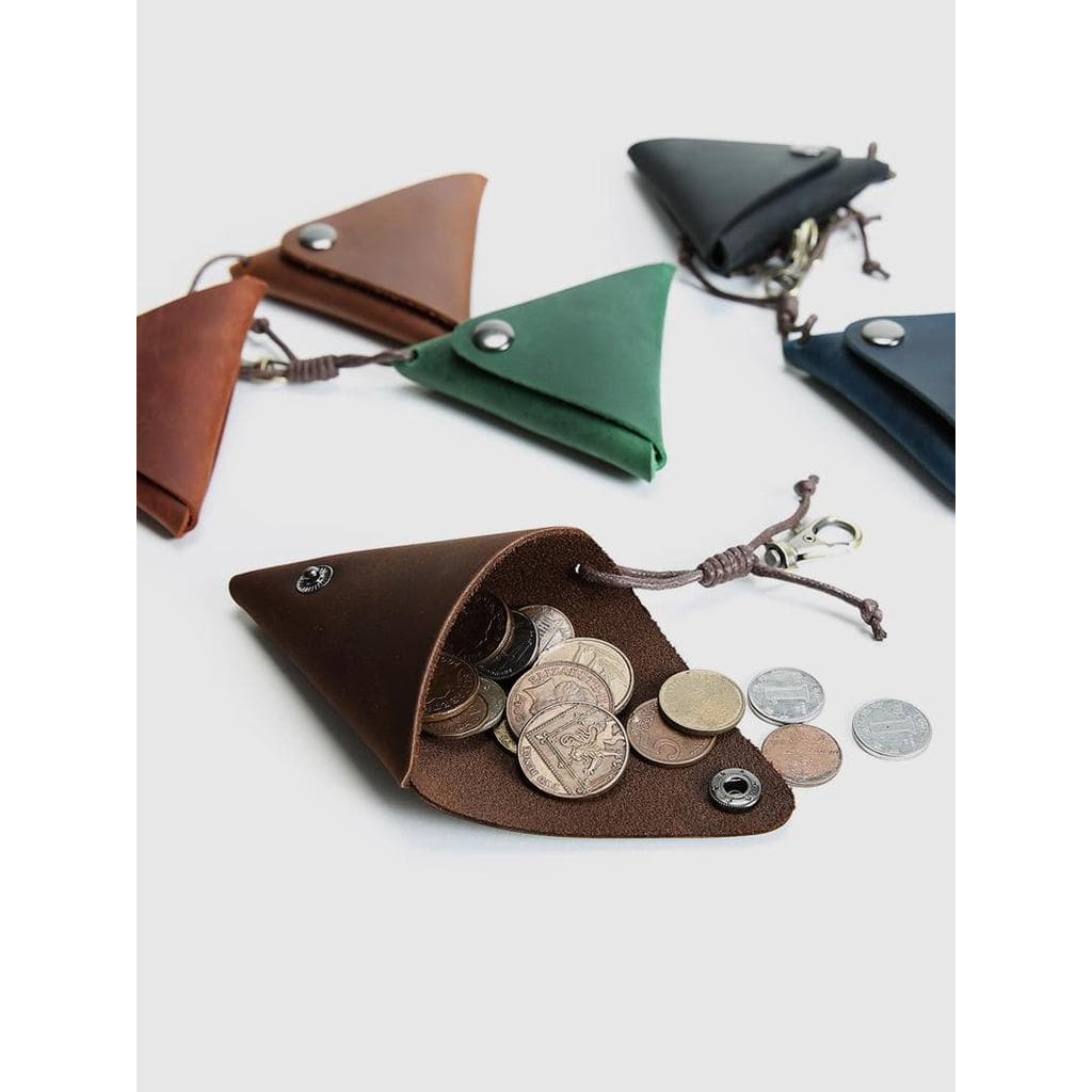 Retro Crazy Horse primeira camada de couro moeda bolsa fivela couro genuíno estudante pequena carteira curta saco moeda 