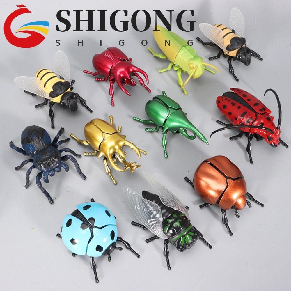 SHIGONG Brinquedo Modelo De Inseto , Abelha Besouro Cigarra Scarab Corrente Enrolamento Brinquedos De Insetos , Truque D