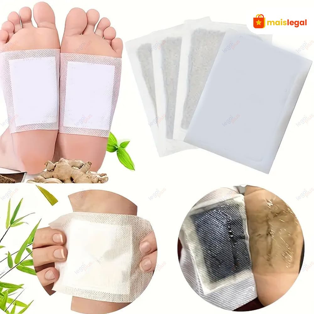 Kit10 Kit20 Kit30 Kit40 Kit50 Adesivo Pés Redutor de Inchaço Remove Toxinas Aquece e Purifica