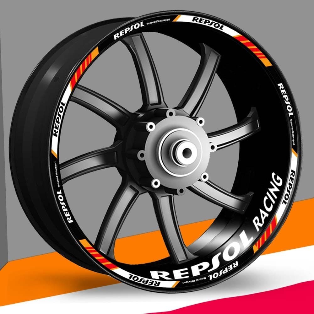 Para HRC CBR KTM Yamaha KAWASAKI Repsol Adesivos De Roda Da Motocicleta Tiras Reflexivas Acessórios Decalques À Prova Dw