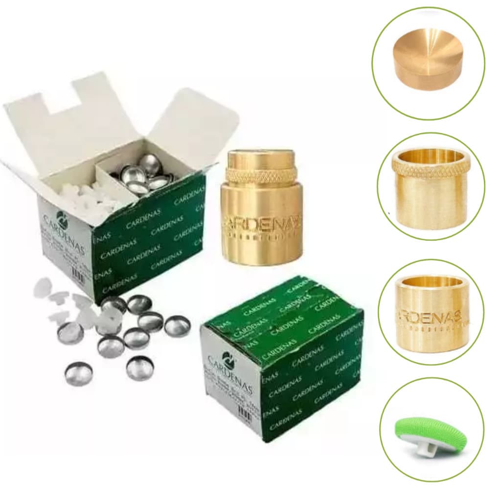 Kit Botão bombe 10 ao 26mm Branco+Matriz Bombe para Encapar