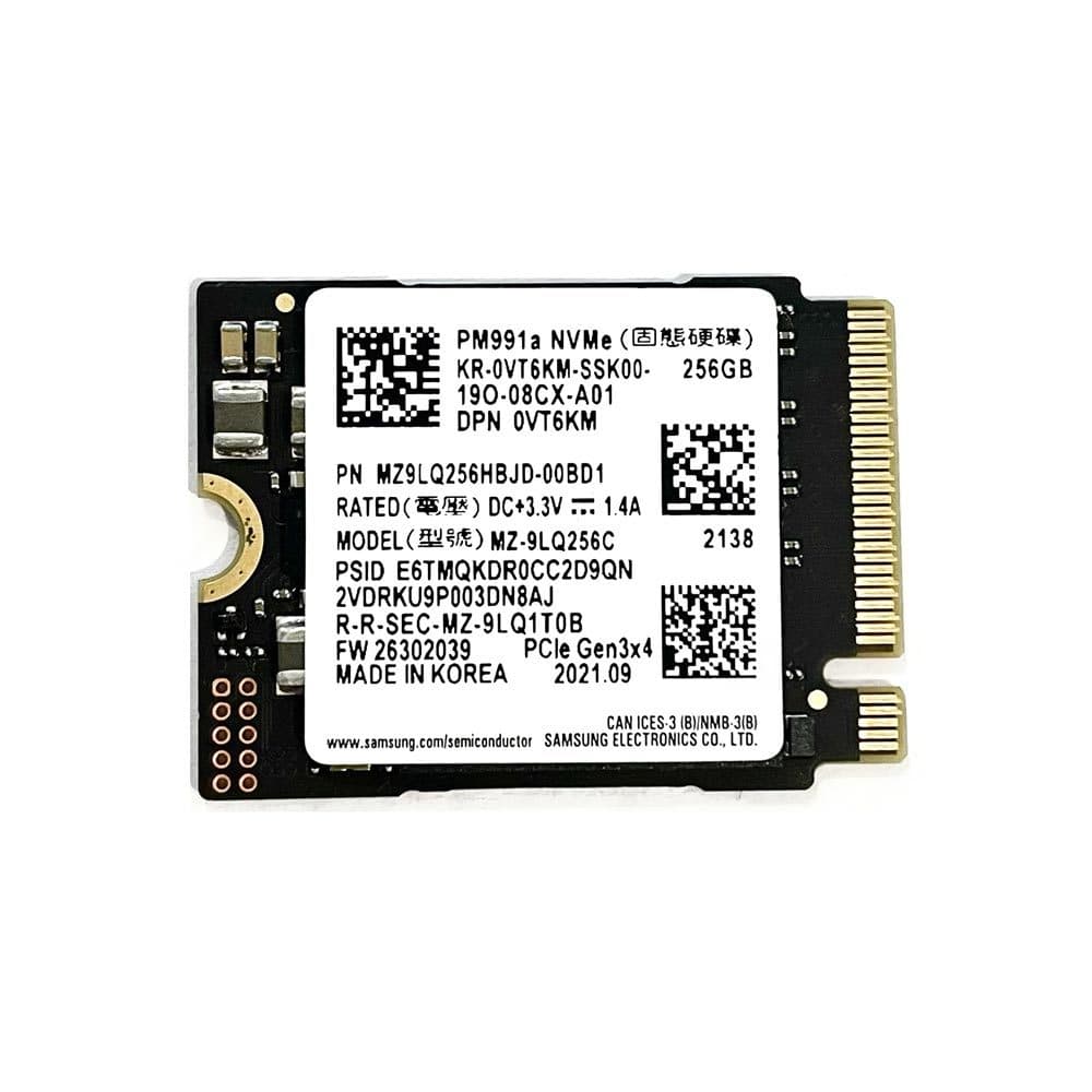 Ssd Samsung, 256gb, M.2 Nvme, 2230, Pm991 - Mz9lq256hbjd-001