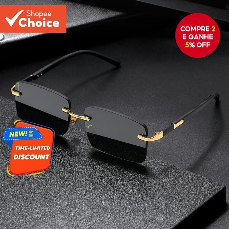 Óculos De Sol Sem Aro Para Mulheres/Homens Senhora Moda Gradiente Lentes Designer UV400 Tons