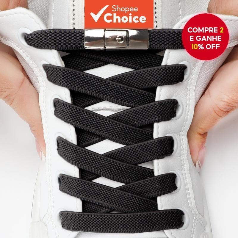 Cadarços Elásticos Sem Amarração Com Fivelas De Metal – Fáceis De Colocar/Desligar Para Adultos E Crianças , Ideais Corr